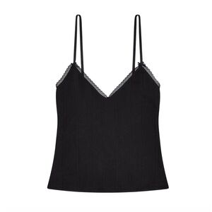 Cou Cou Intimates The Long Cami in Black Pointelle size XS